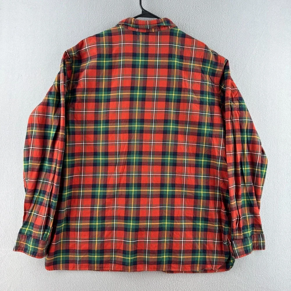 Polo Ralph Lauren Shirt Mens 2XL Red Plaid Cotton Shooting Hunting Chin Strap
